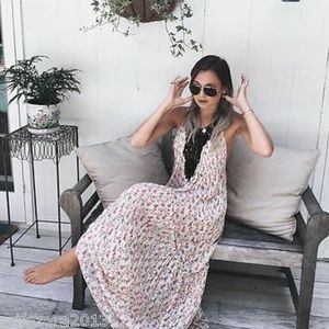 NWT Zara flowy lace tank maxi studio dress